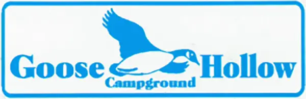 A blue and white logo of a duck flying.